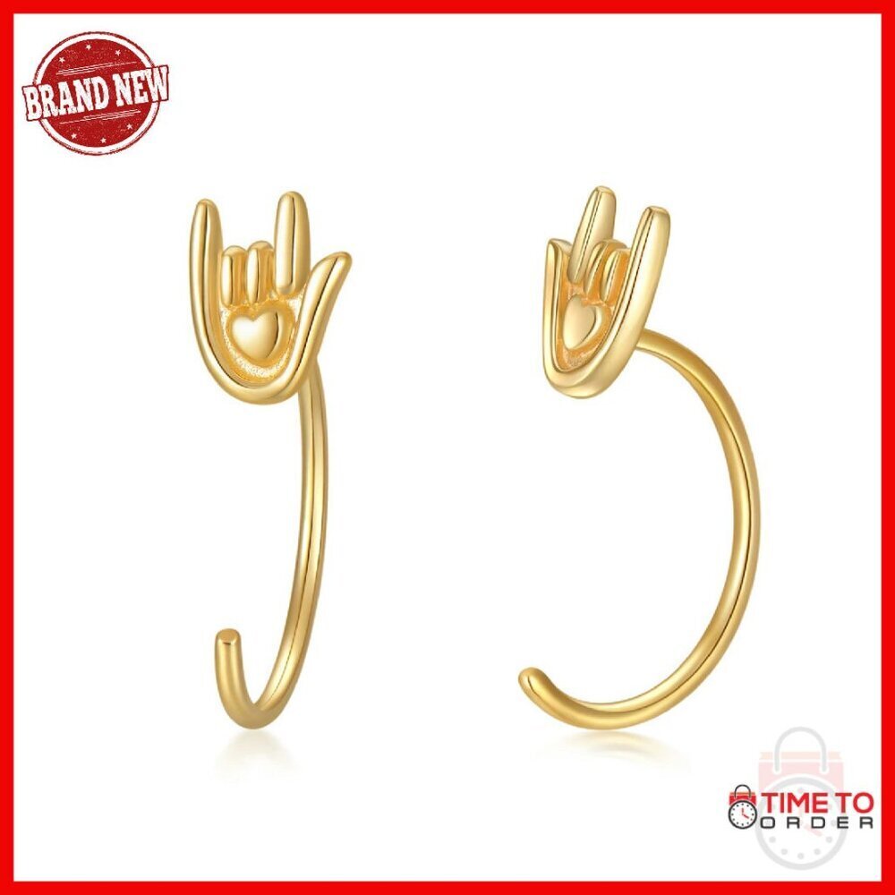 14K Gold Half Hoop Pearl Earrings 10MM Hypoallergenic Studs Gift